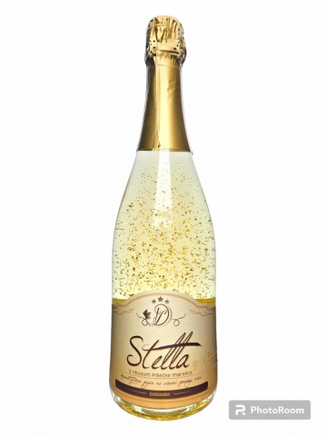 PENINA STELLA Z OKUSOM PIŠEČKE MARELICE IN ZLATIMI LISTIČI 0,75l